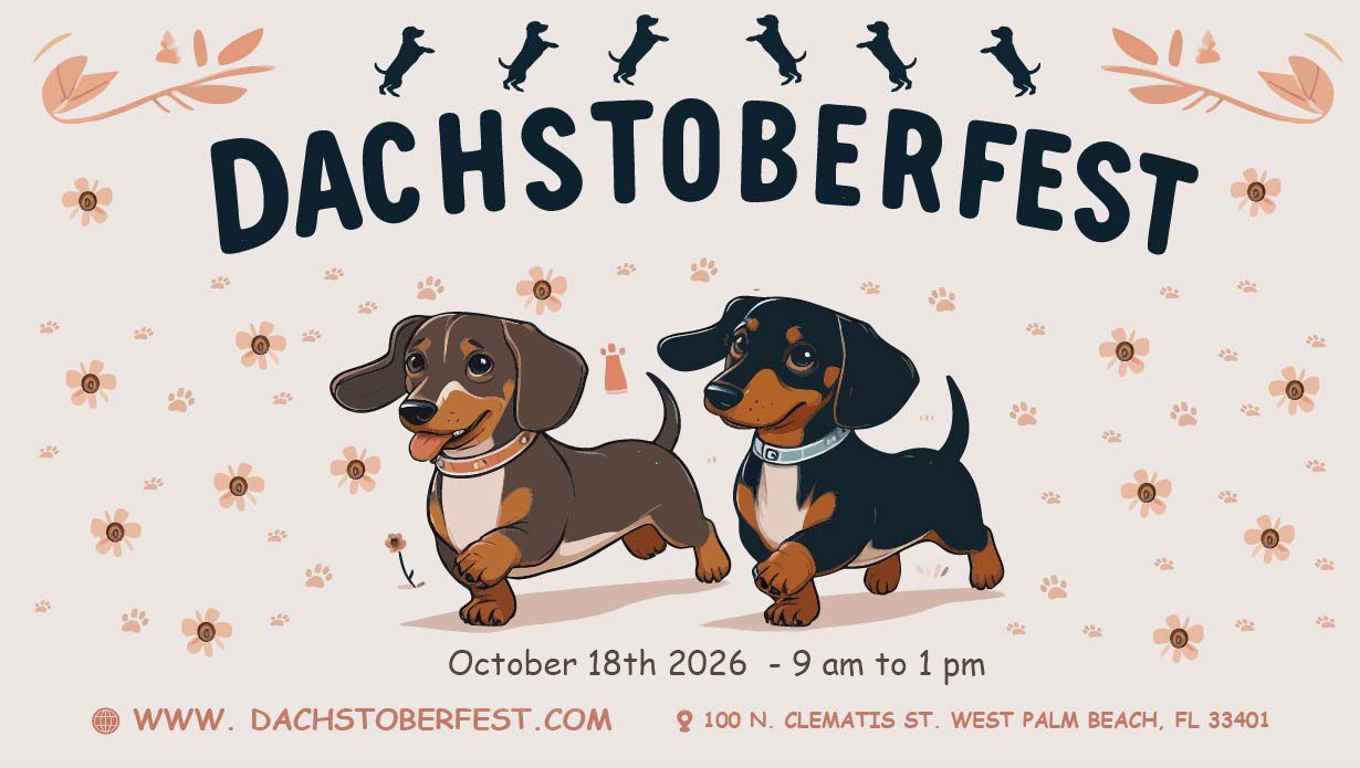 Fb banner Dachstoberfest 2026 - Dachshund event in West Palm Beach